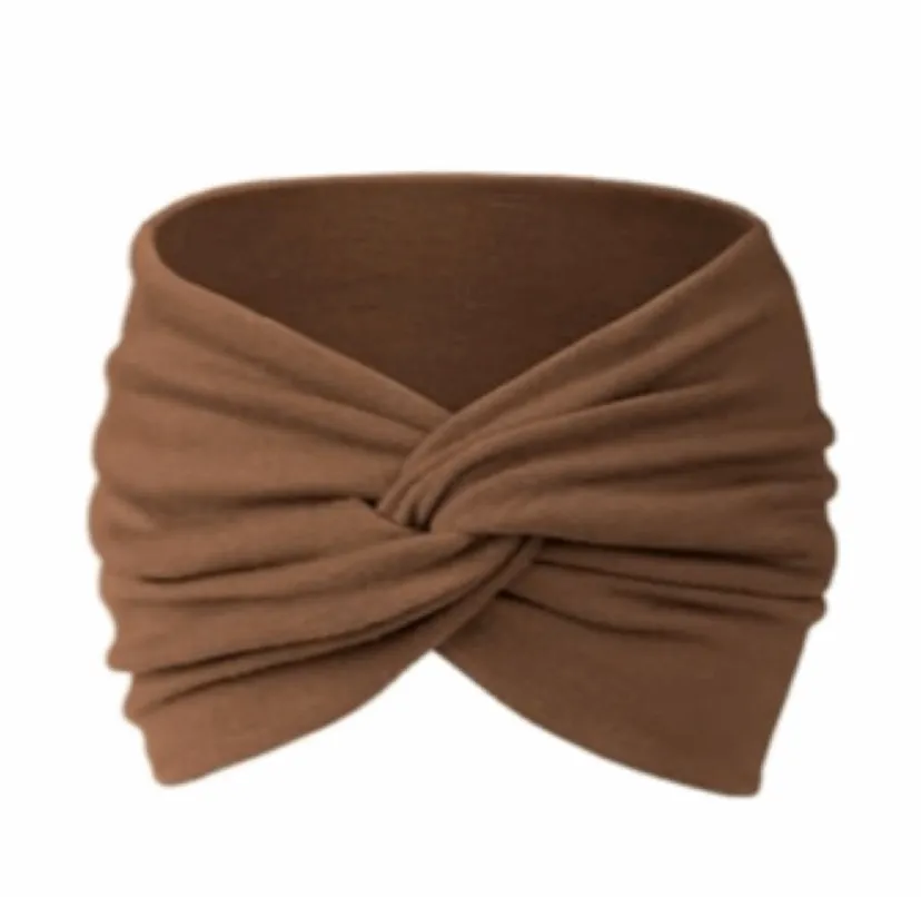 Brown Wide Twist Turban Headband Ear Warmer