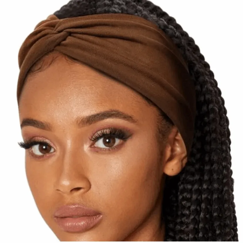 Brown Wide Twist Turban Headband Ear Warmer