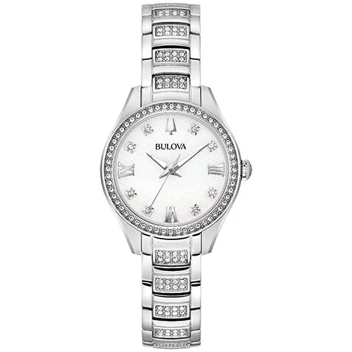 Bulova  Misc Crystal Ladies Stainless Steel