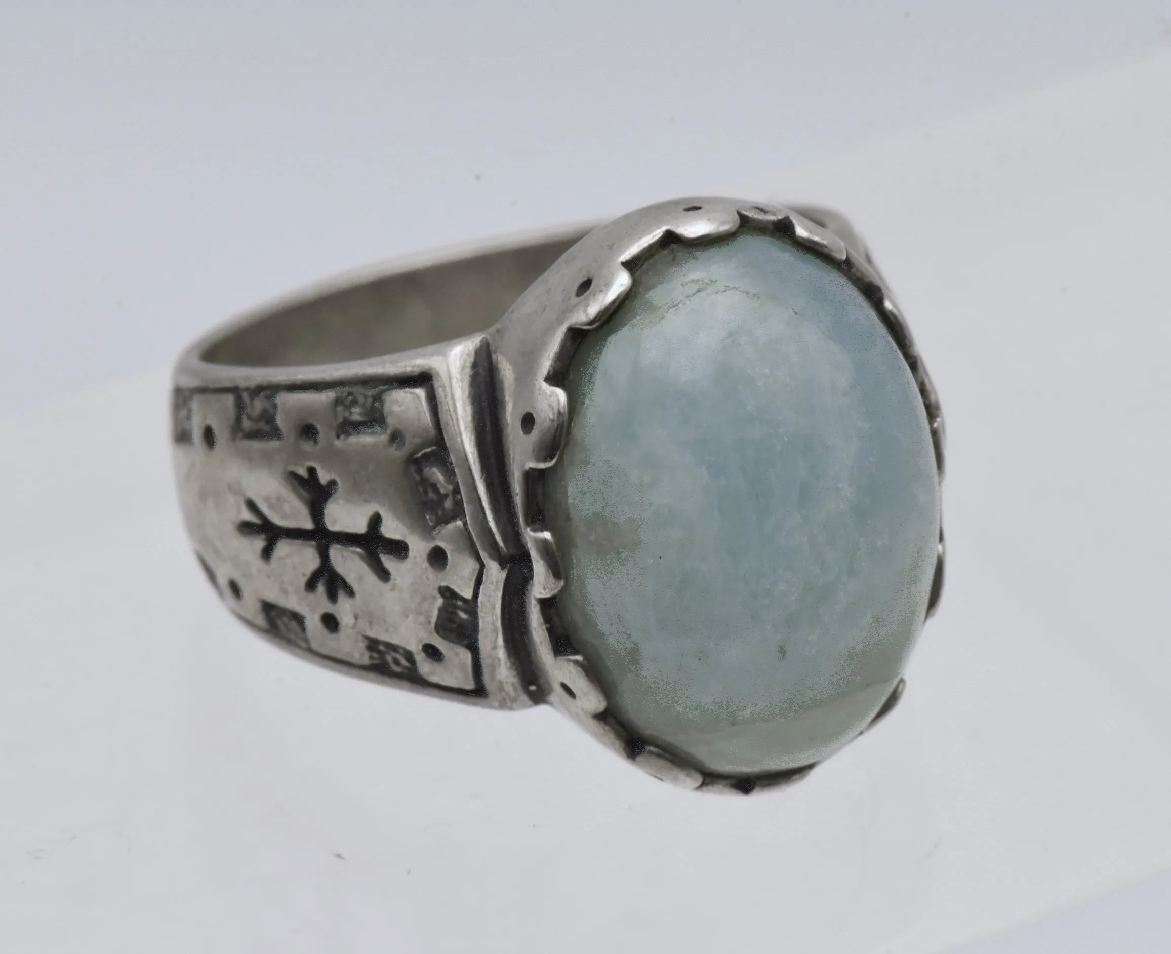 Carolyn Pollack - Vintage Aquamarine Sterling Silver Ring - Size 8