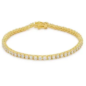 Cassidy Clear Round Gold Tennis Bracelet – 8in | 10ct