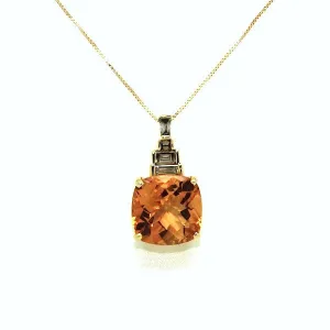 Citrine & Fancy Diamond Pendant AD No.0497