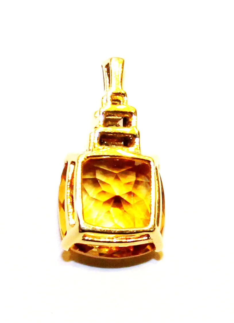 Citrine & Fancy Diamond Pendant AD No.0497