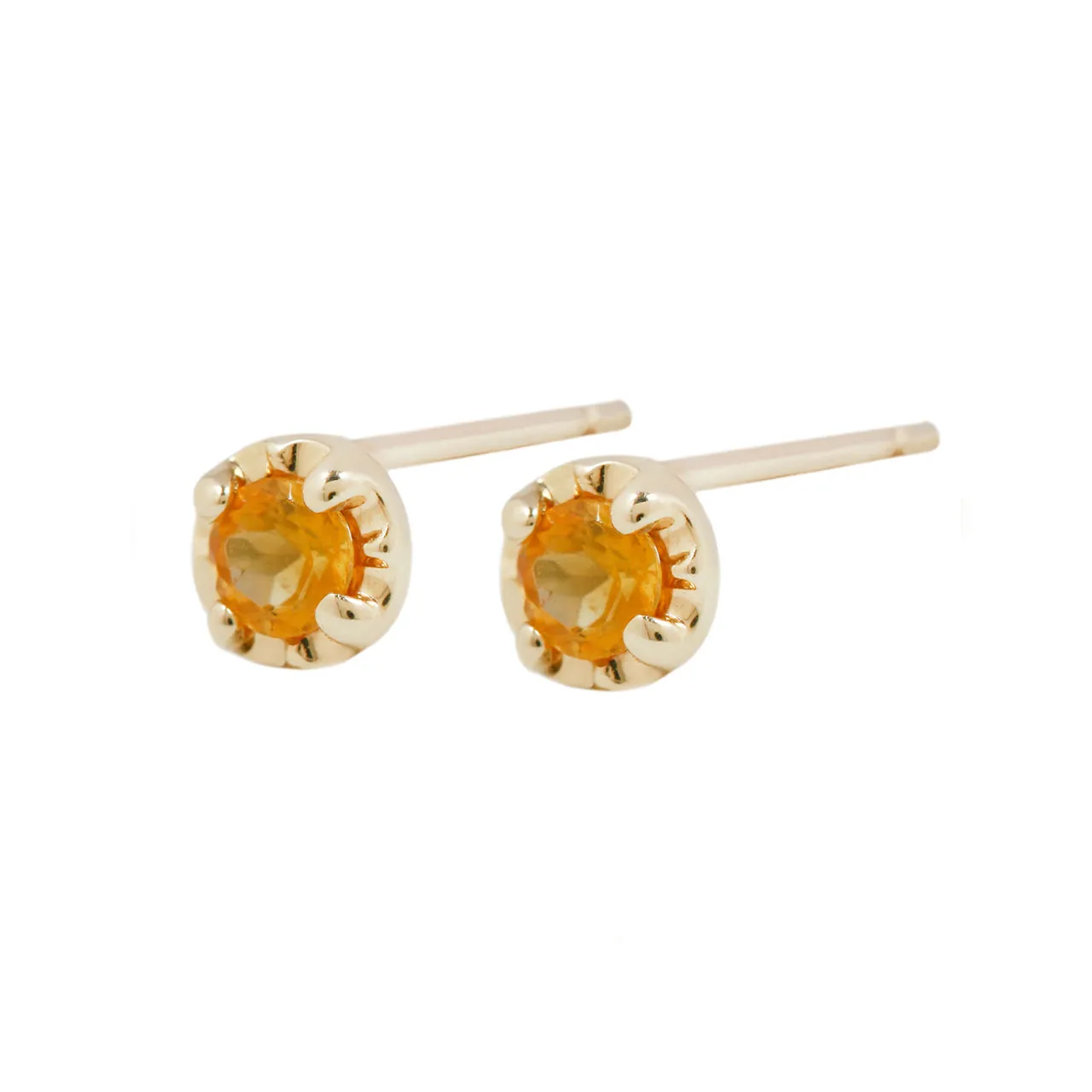 Citrine prong studs