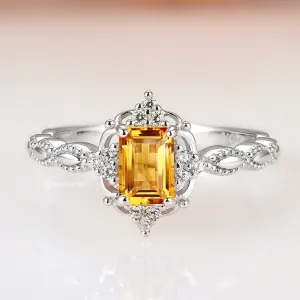 Claire Citrine Ring- Sterling Silver