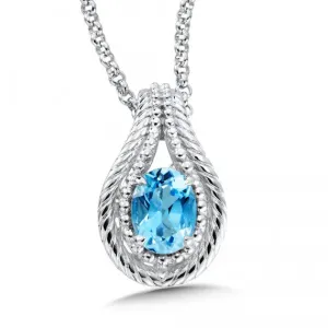 Color SG - Silver Blue Topaz Pendant