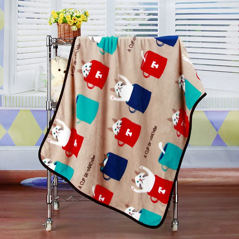 Coral fleece blanket flannel baby blanket cartoon blanket car office knee blanket car inner blanket