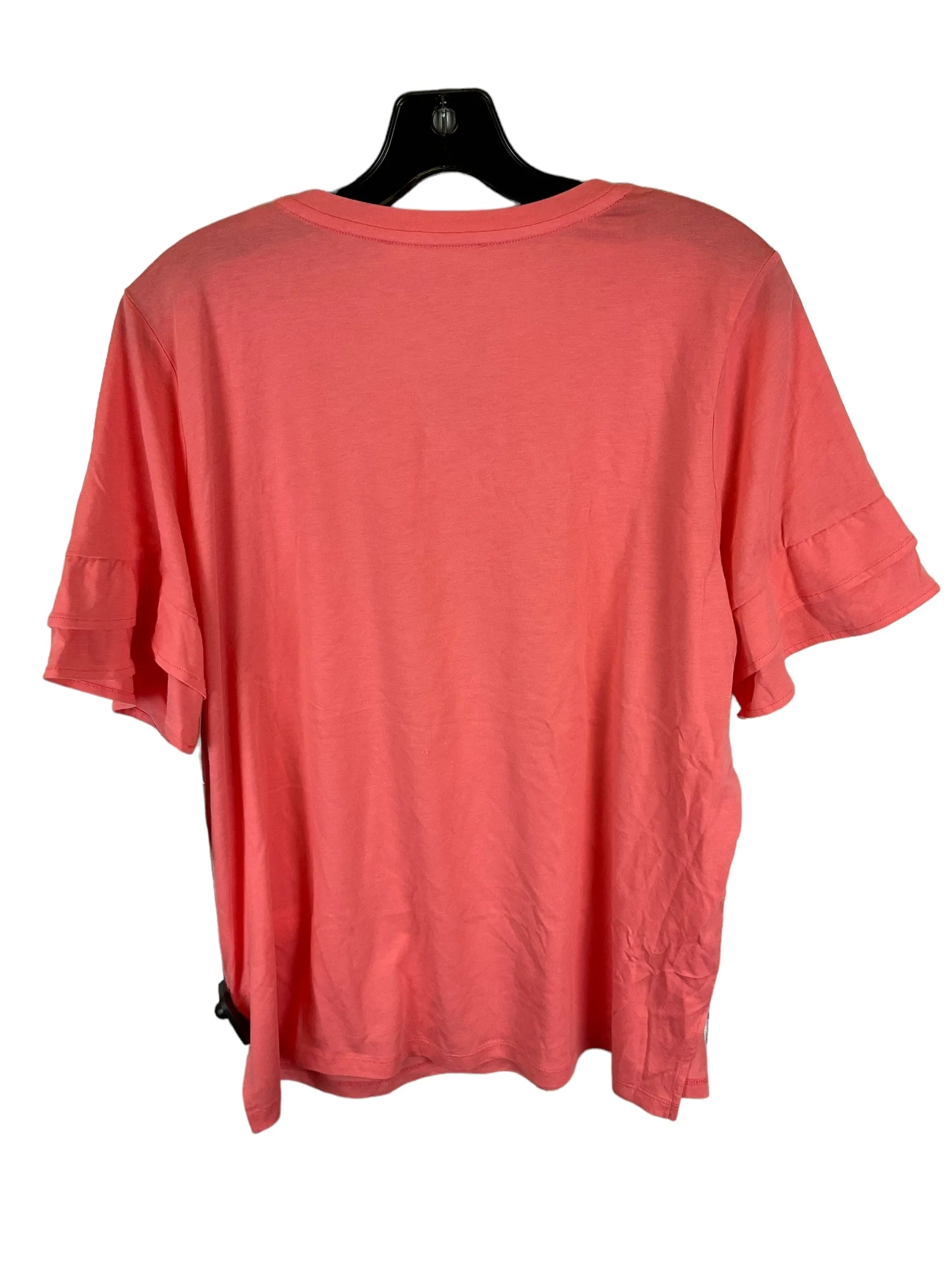 Coral Top Short Sleeve Designer Michael By Michael Kors, Size L