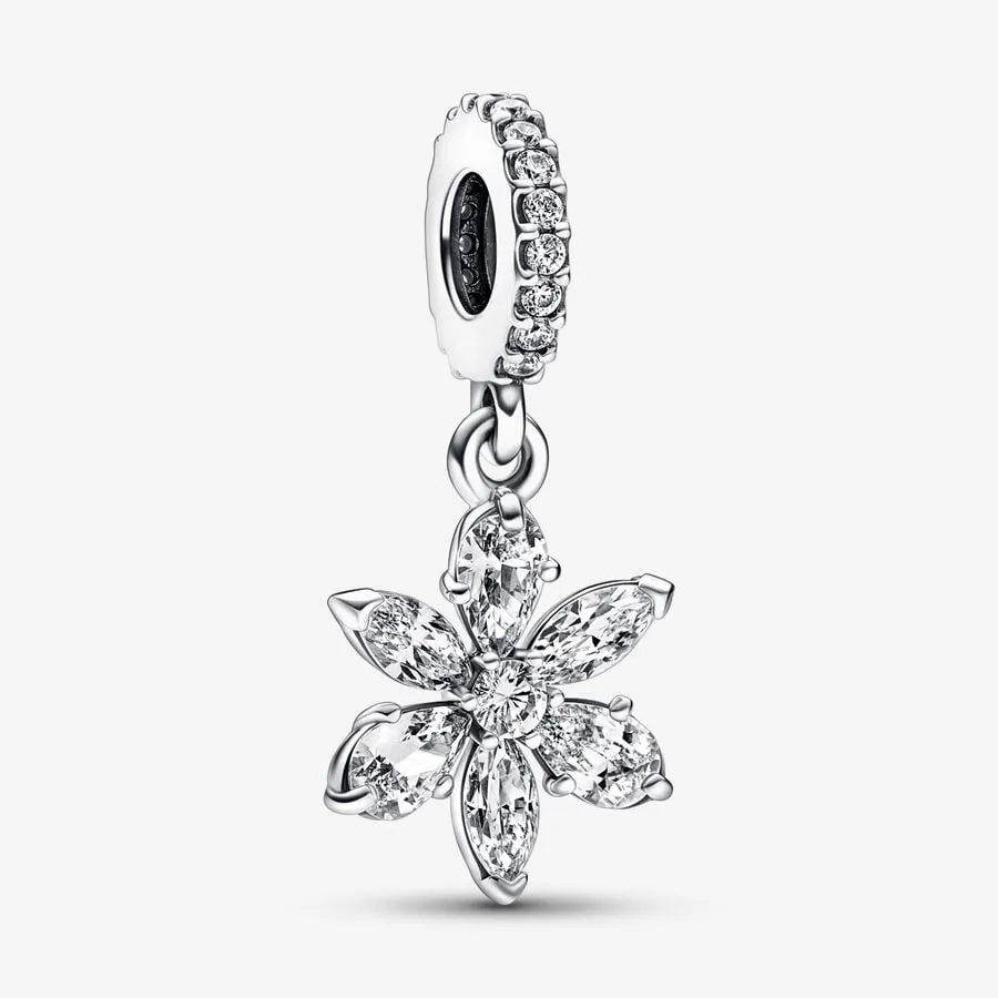 D1913 Crystal Flower Charm Pendant