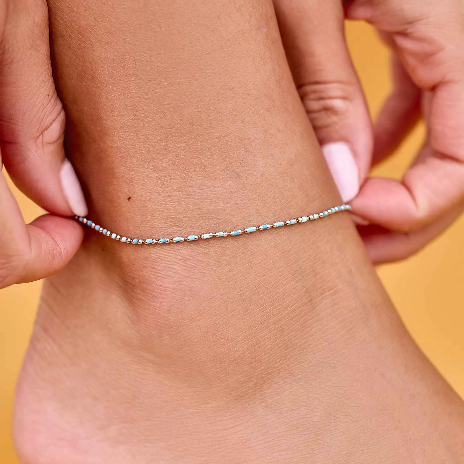 Dainty Enamel Chain Anklet