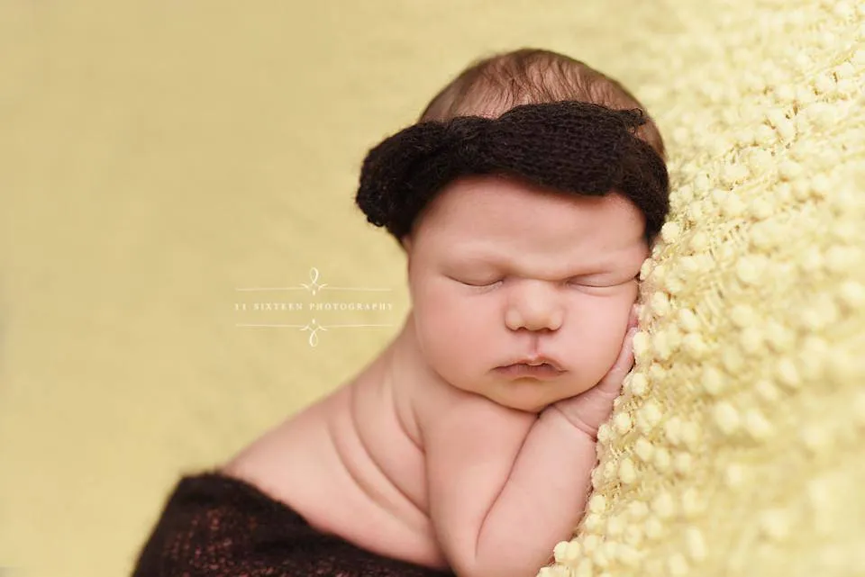 Dark Brown Wide Bow Mohair Headband