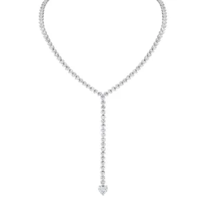 Diamond Heart Y Drop Necklace