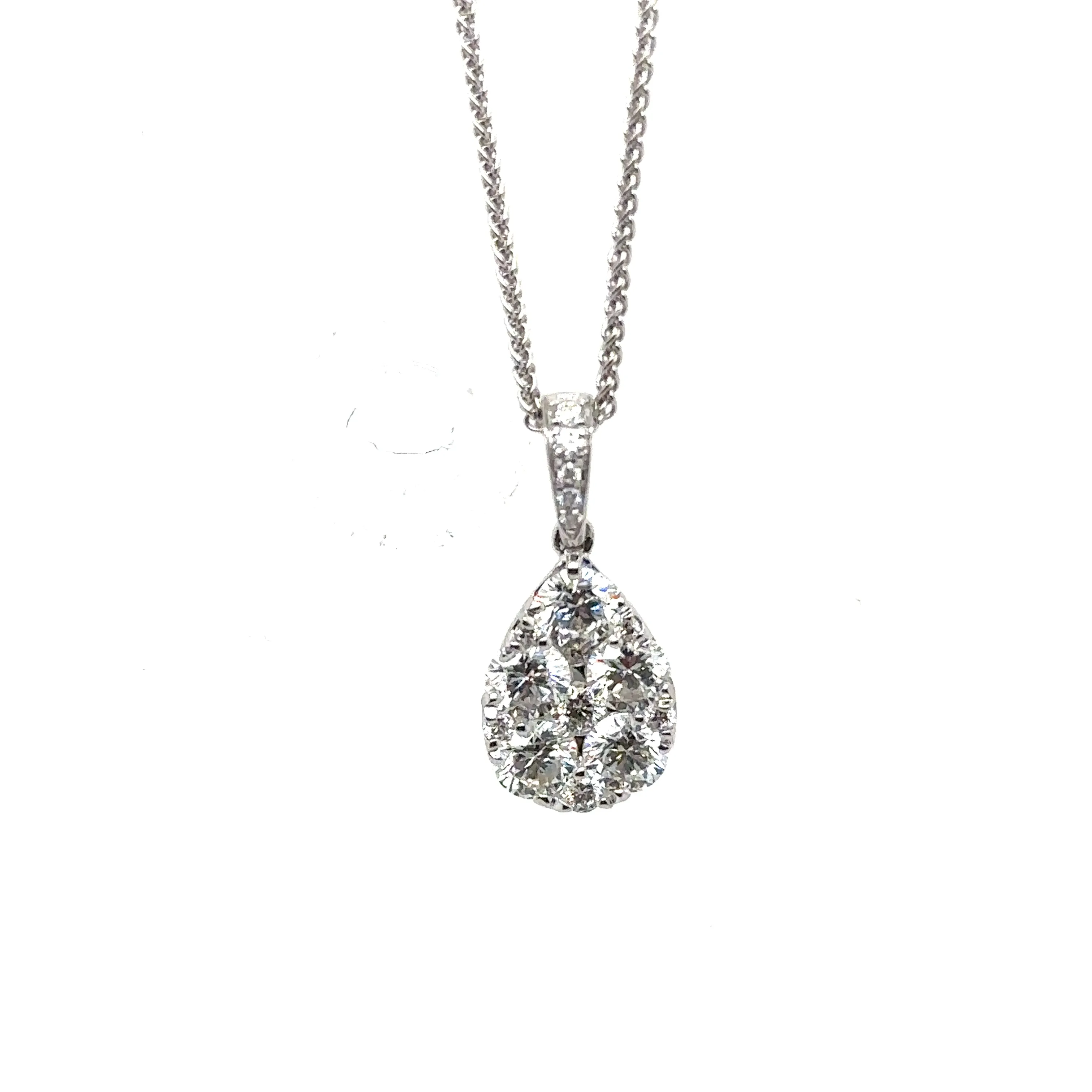 Diamond Pear White Gold Pendant