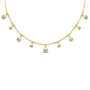 Drops of Jupiter Necklace (0.61 ct Diamonds) in Yellow Gold