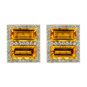 Earrings - Citrine And Diamond (2383E)