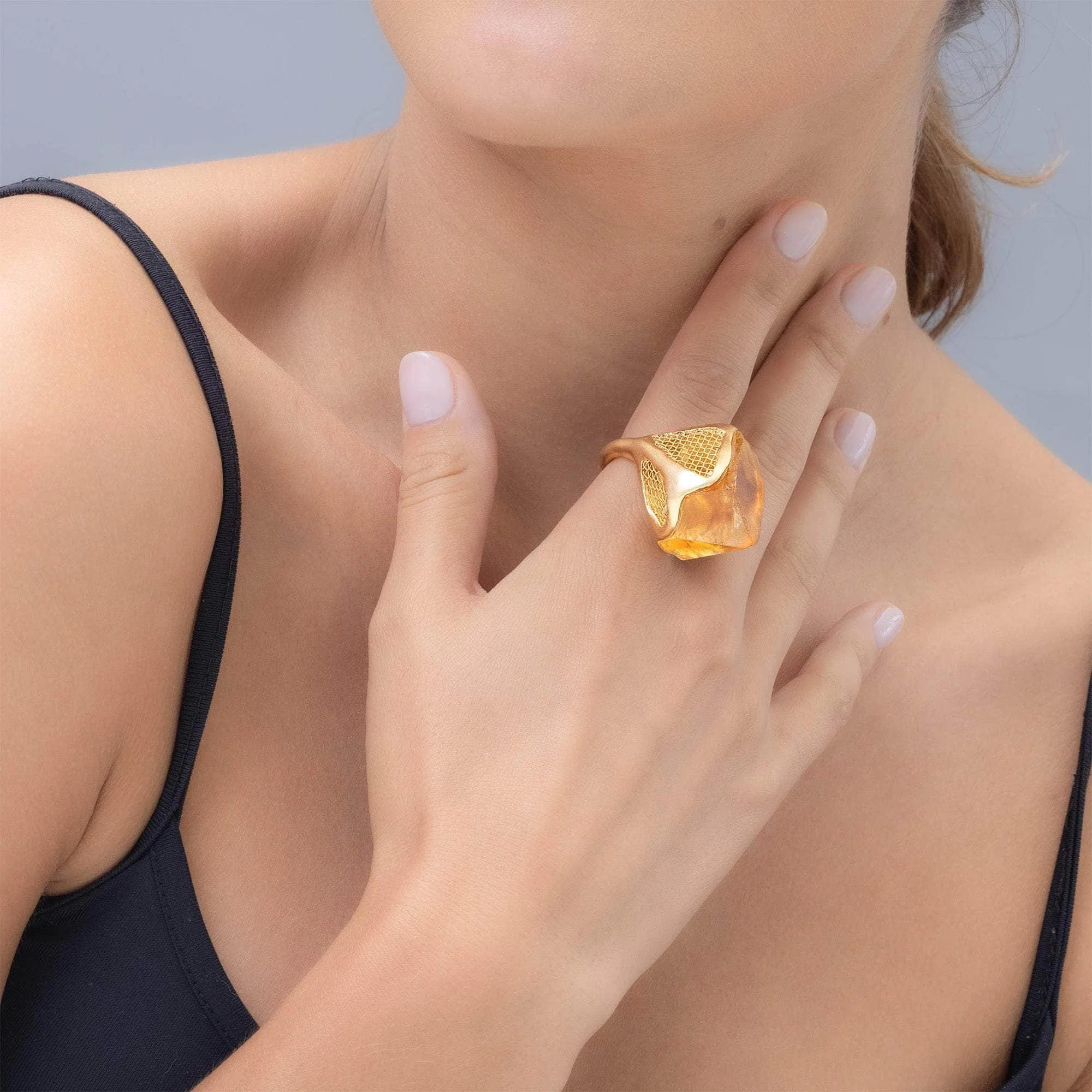 Errai Rough Citrine Ring