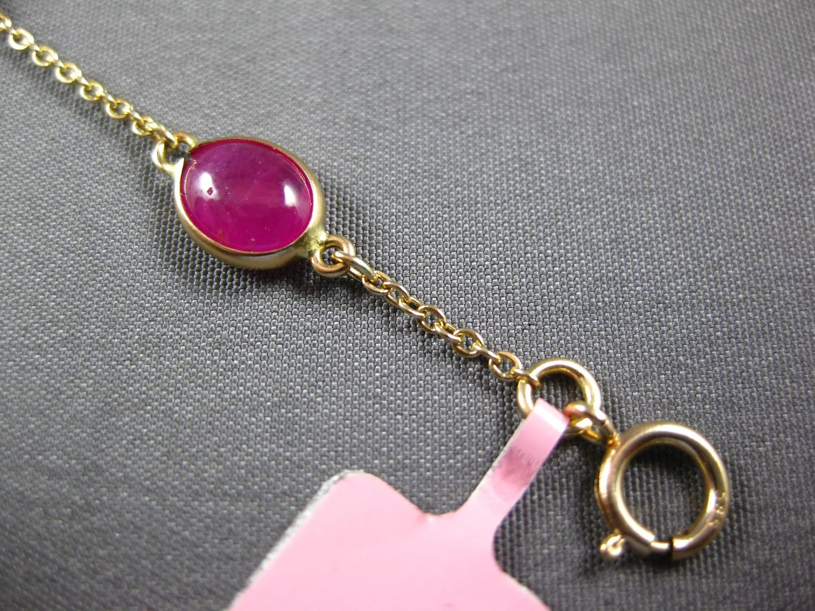 ESTATE 9.09CT AAA CABOCHON RUBY 14KT YELLOW GOLD OVAL BY THE YARD LOVE BRACELET