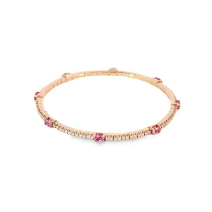 Ex-Tensible™ Oval Pink Sapphire Station & Diamond Stretch Tennis Bracelet