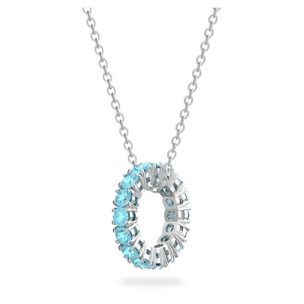 EXALTA BLUE PENDANT, RHODIUM PLATED