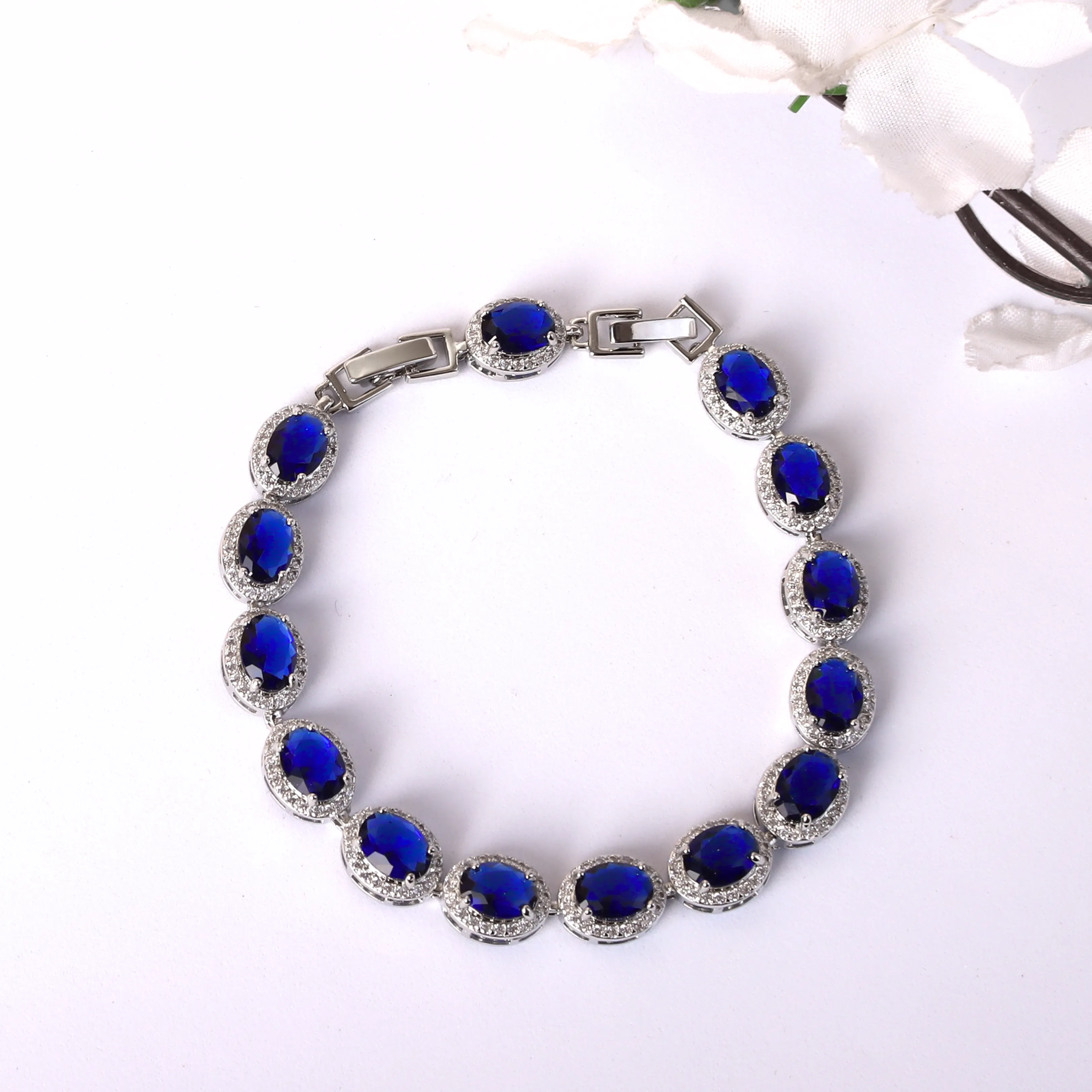 Fine G.Silver Blue Stone Bracelet.