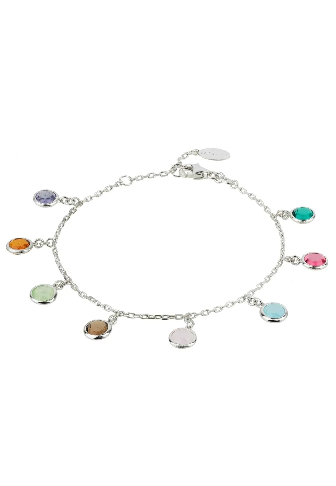 Florence Multi Coloured Gemstone Bracelet Silver