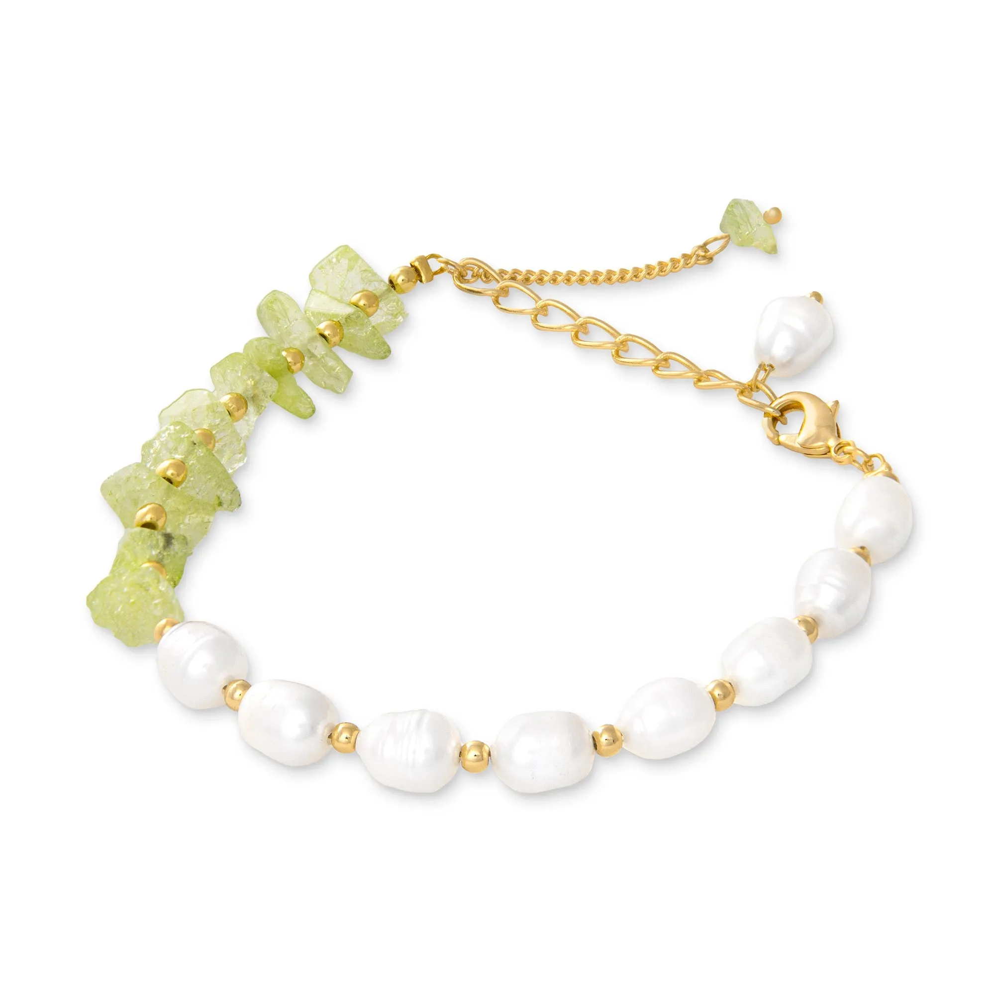 Freshwater Pearl and Peridot Bracelet: The Carolee