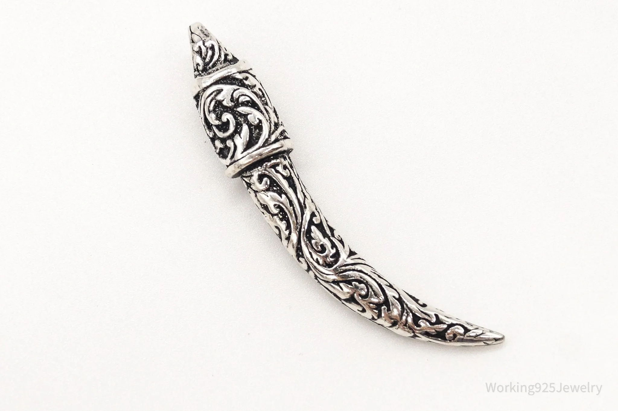 Ganesh Fang Tusk "Oriental Vibrations" Sterling Silver Pendant