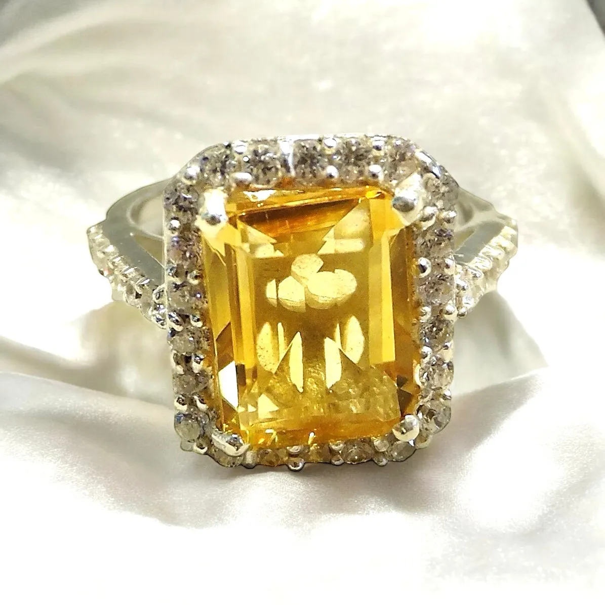 Genuine Princess Citrine Gemstone Ring size 7