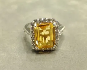 Genuine Princess Citrine Gemstone Ring size 7