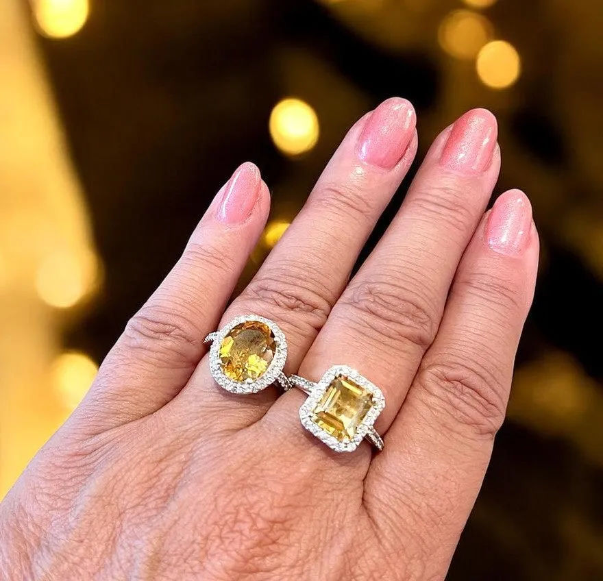 Genuine Princess Citrine Gemstone Ring size 7