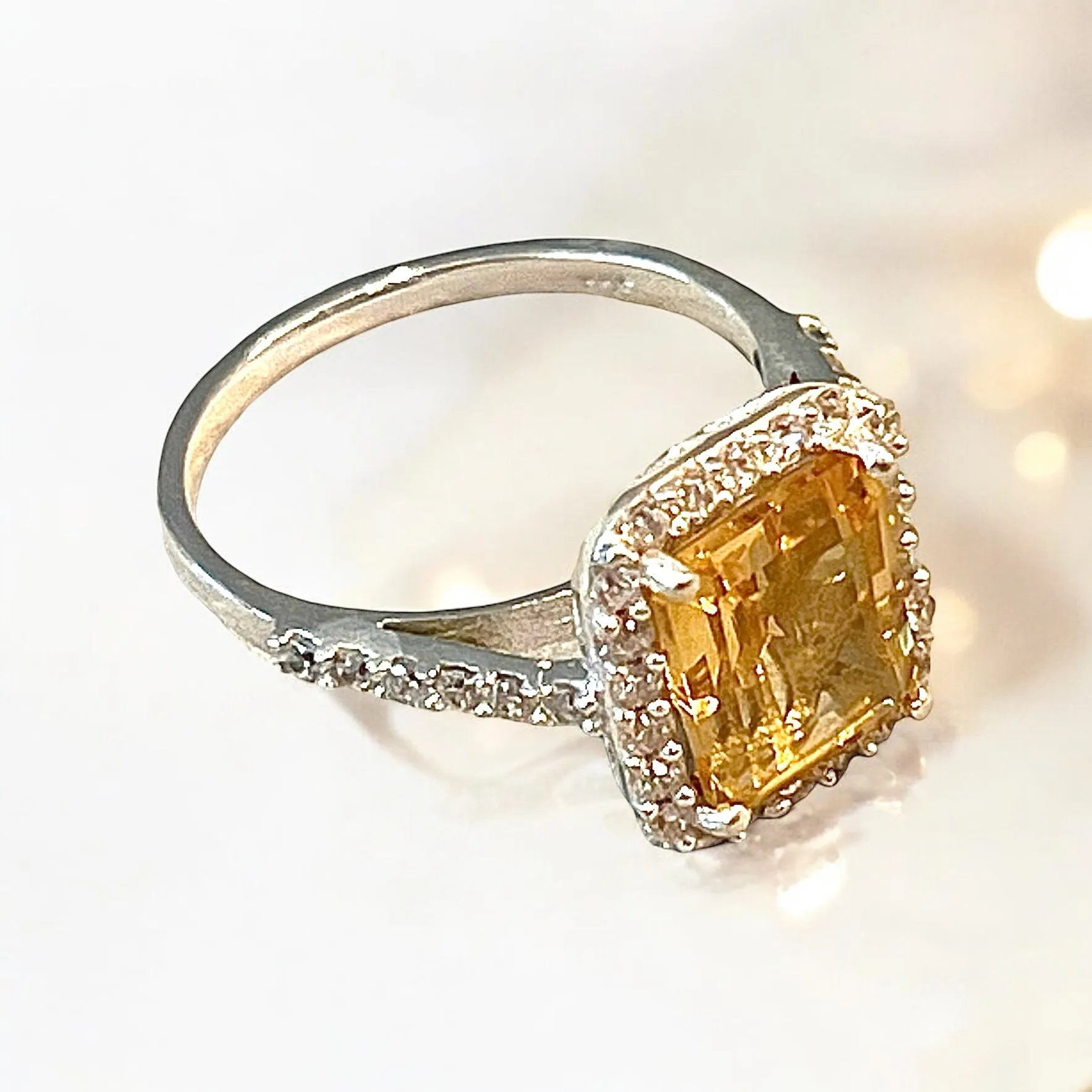 Genuine Princess Citrine Gemstone Ring size 7