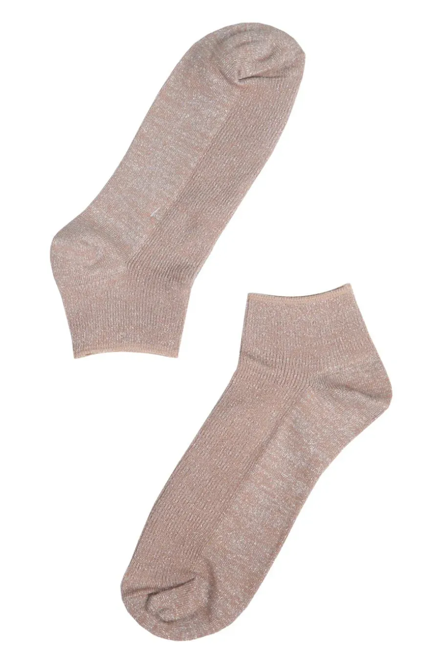 Glitter Anklet Socks - Shimmer Beige