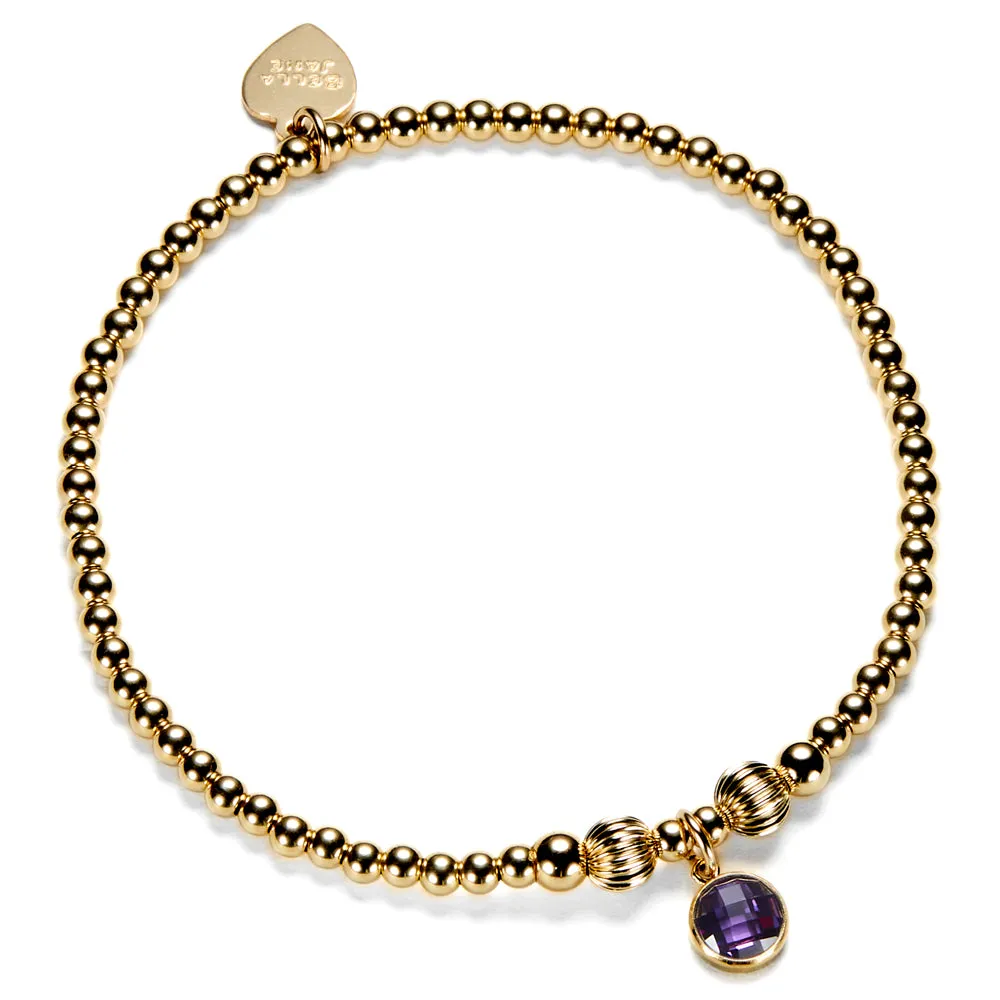 Gold February Birthstone Bracelet