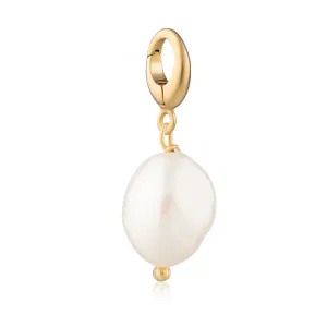 Gold Plated Baroque Pearl Charm