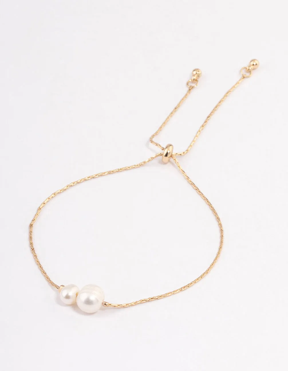 Gold Plated Freshwater Pearl Pendant Toggle Bracelet