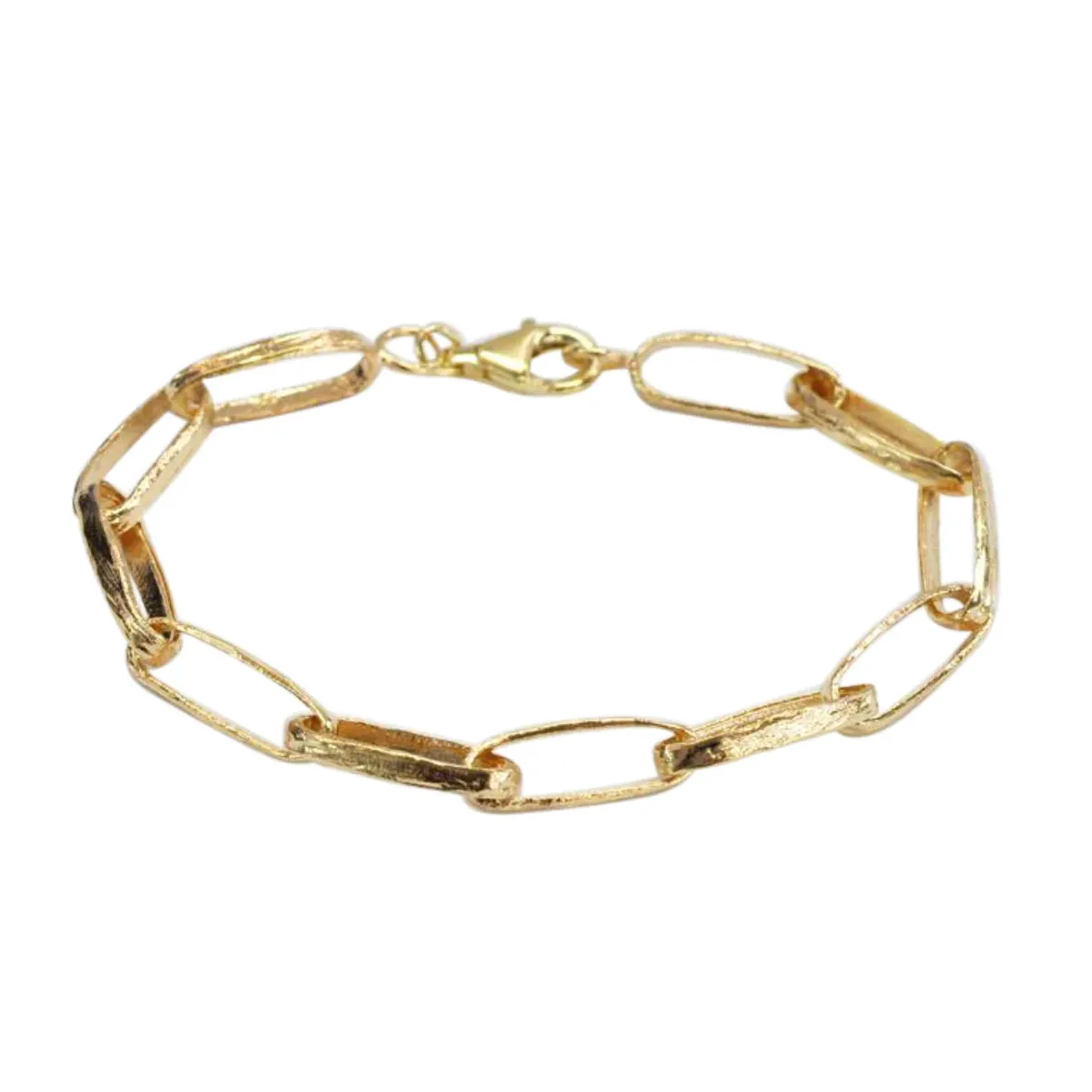 Gold Textured Link Bracelet