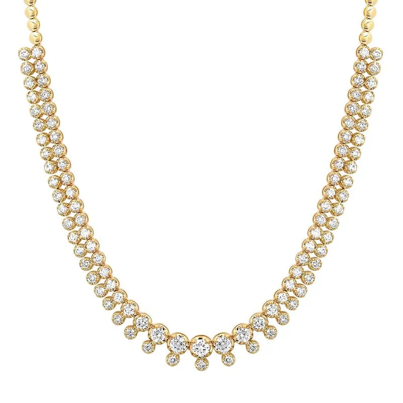 Graduated Diamond Tennis Necklace with Diamond Accent