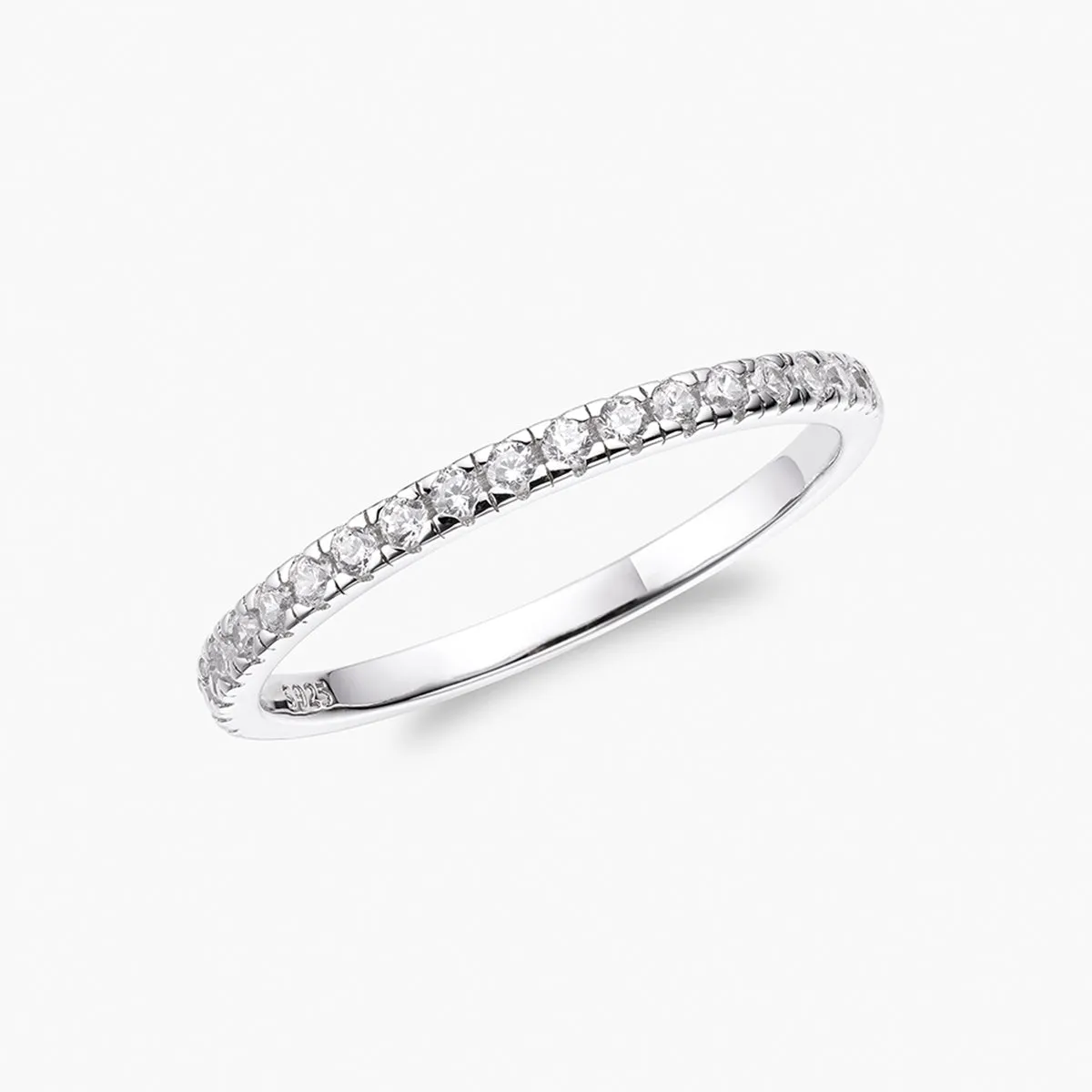 Half Pyramid Half Pave Stacking Ring