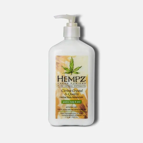 Hempz Citrine Crystal & Quartz Herbal Body Moisturizer 17 oz New