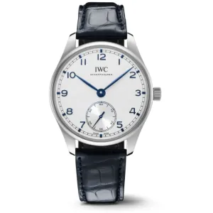 IWC Portugieser Automatic 40 Stainless Steel Silver Dial Blue Leather Strap