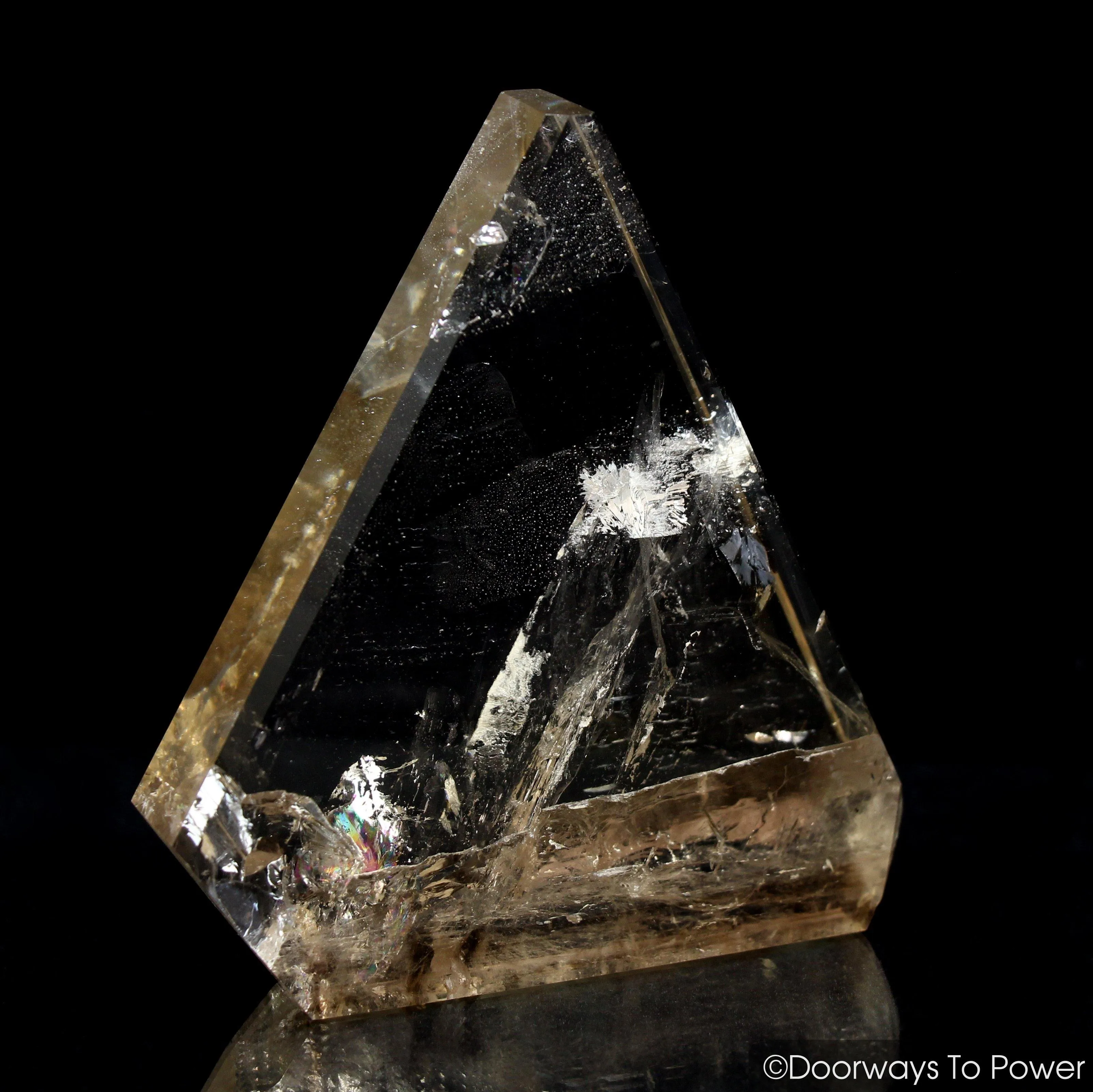 John of God Citrine Casa Crystal Triangle Sculpture 'Abundance'