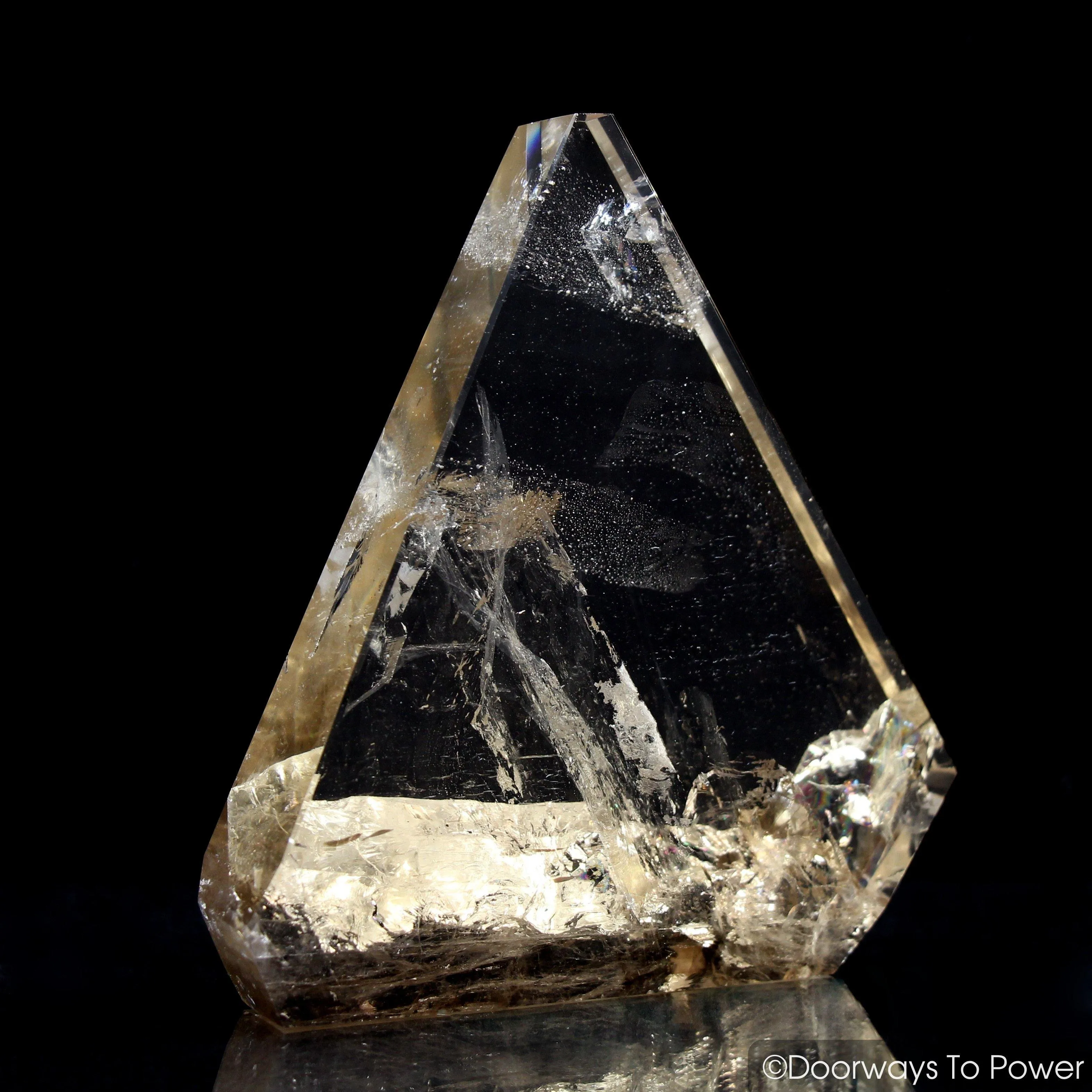 John of God Citrine Casa Crystal Triangle Sculpture 'Abundance'