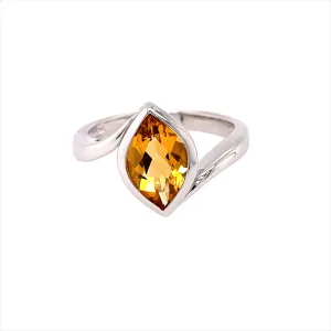 Kaleidoscope MarqueeGolden Citrine Cross Over Ring