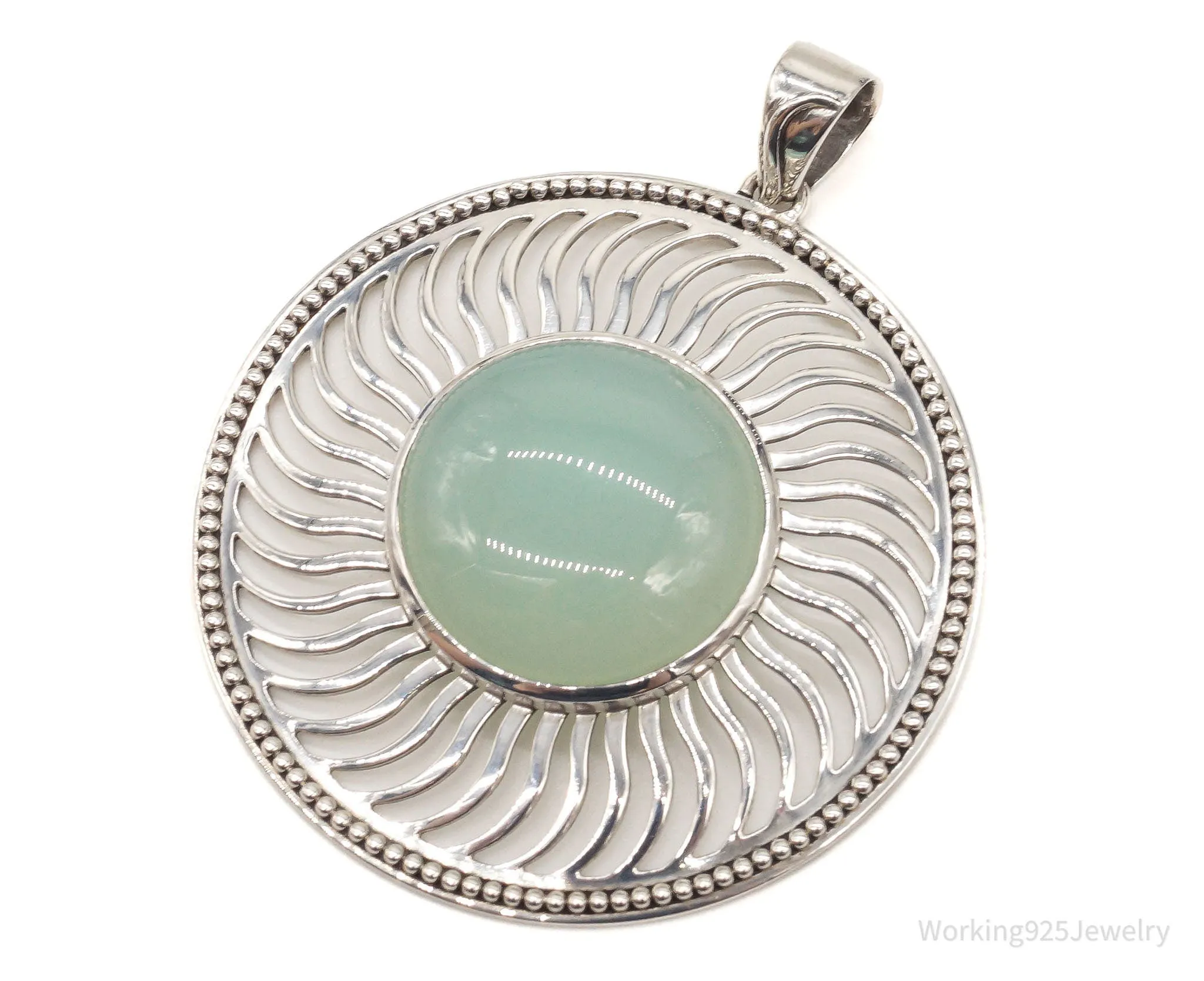 Large India Designer Doug Paulus Chalcedony Sterling Silver Pendant