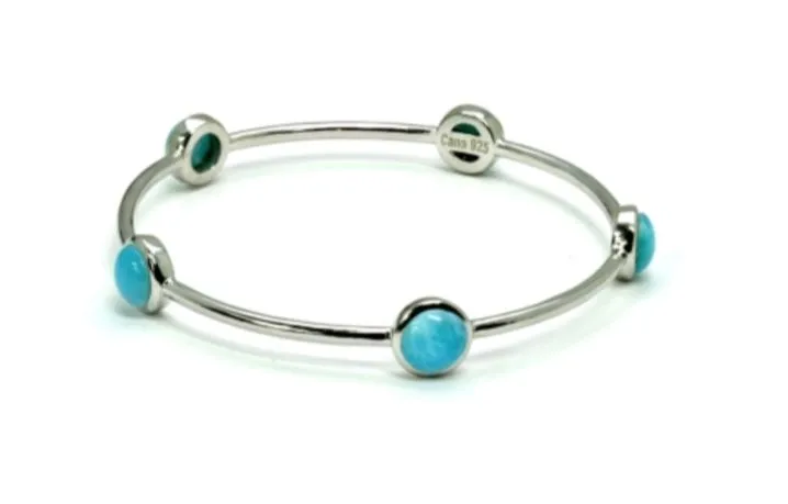 Larimar Five 8mm Bangle 17.6 grams