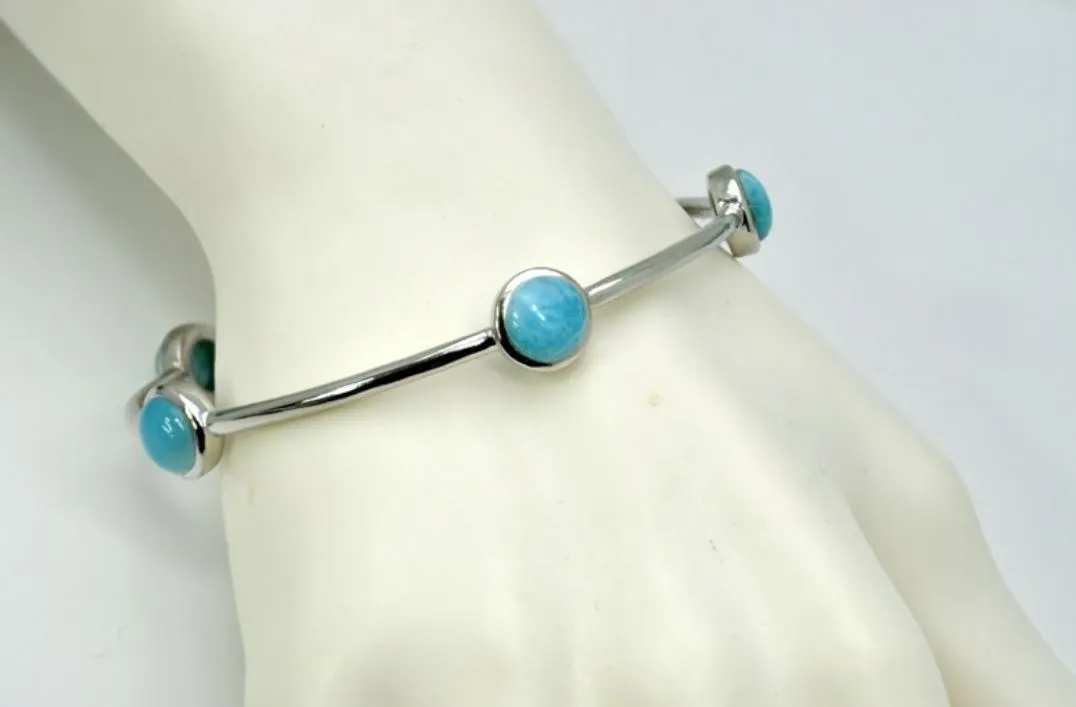 Larimar Five 8mm Bangle 17.6 grams