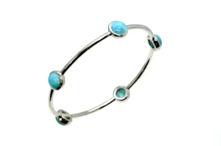 Larimar Five 8mm Bangle 17.6 grams