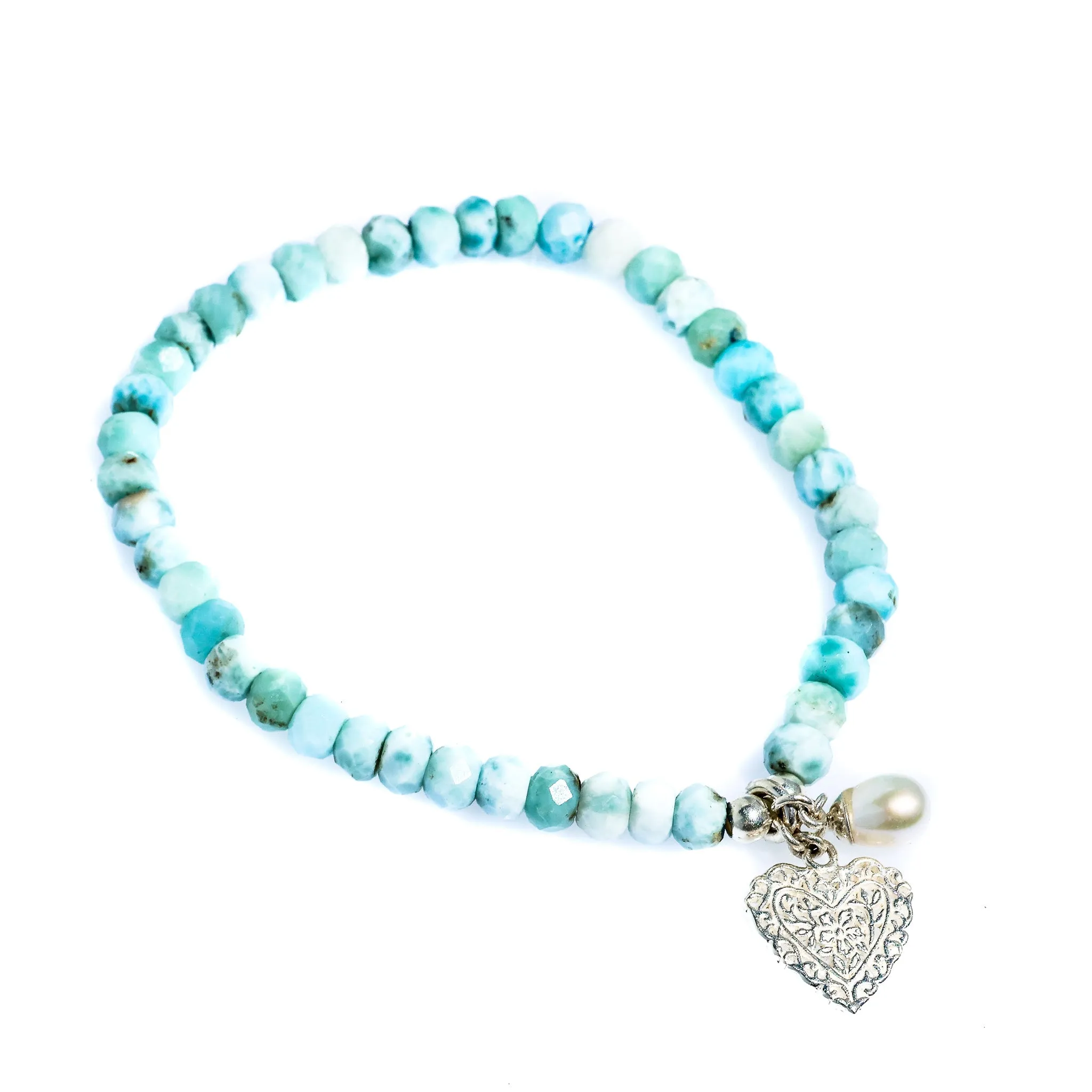 Larimar Heart Bracelet