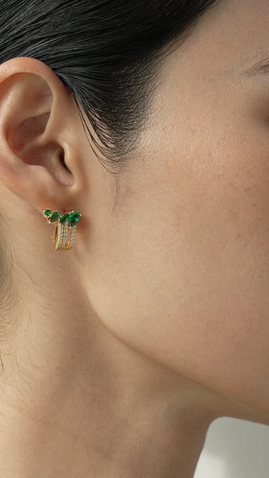 Luanne Emerald Earrings 18K Gold Vermeil