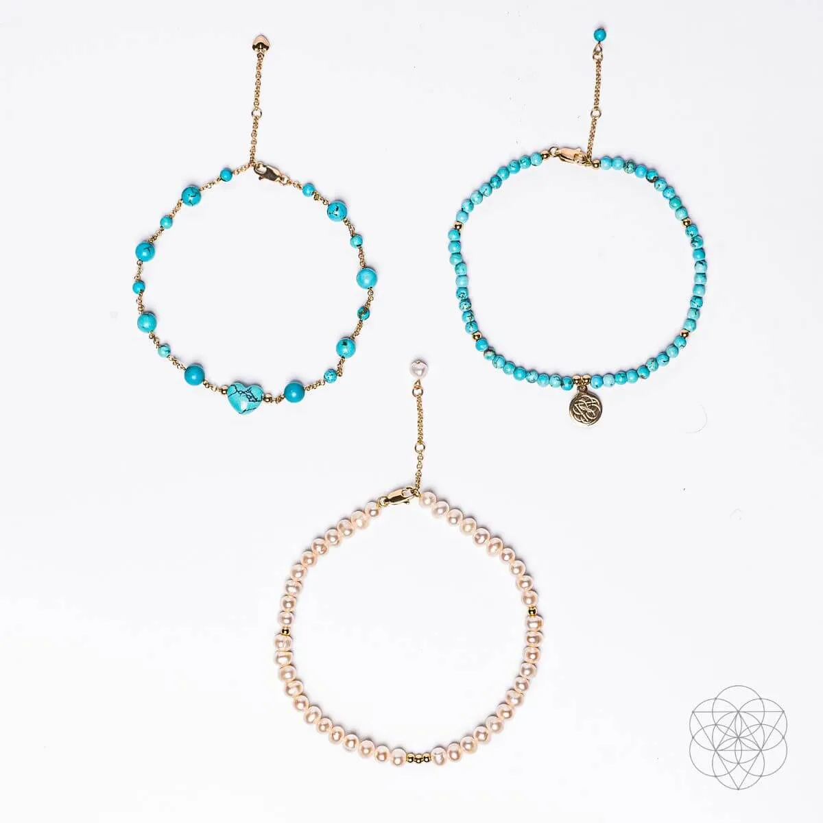 Luminous Glow - The Turquoise and Pearl Anklets of Love